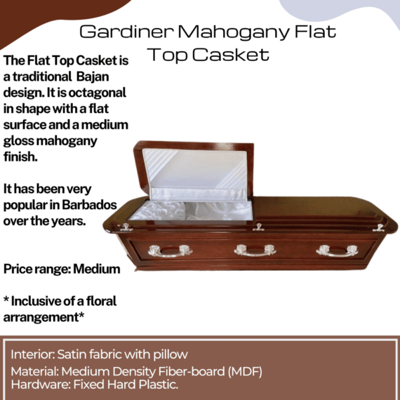 Gardiner Mahogany Flat Top Casket